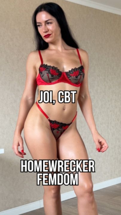 Homewrecker Goddess dominates Toilet Slave with JOI & CBT