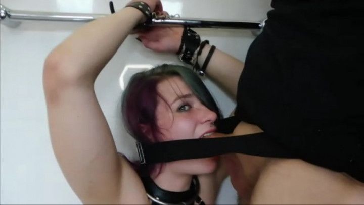 Submissive Emily Addams Tied Up BDSM Deepthroat Facefuck Gag