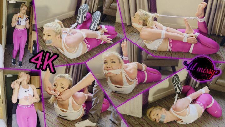 Gym Girl Gets Tied In Uncomfortable Position 4K