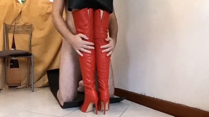 New red boots boot fuck and legjob