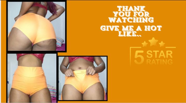 Fetish: cameltoe sexy with orange leggins color