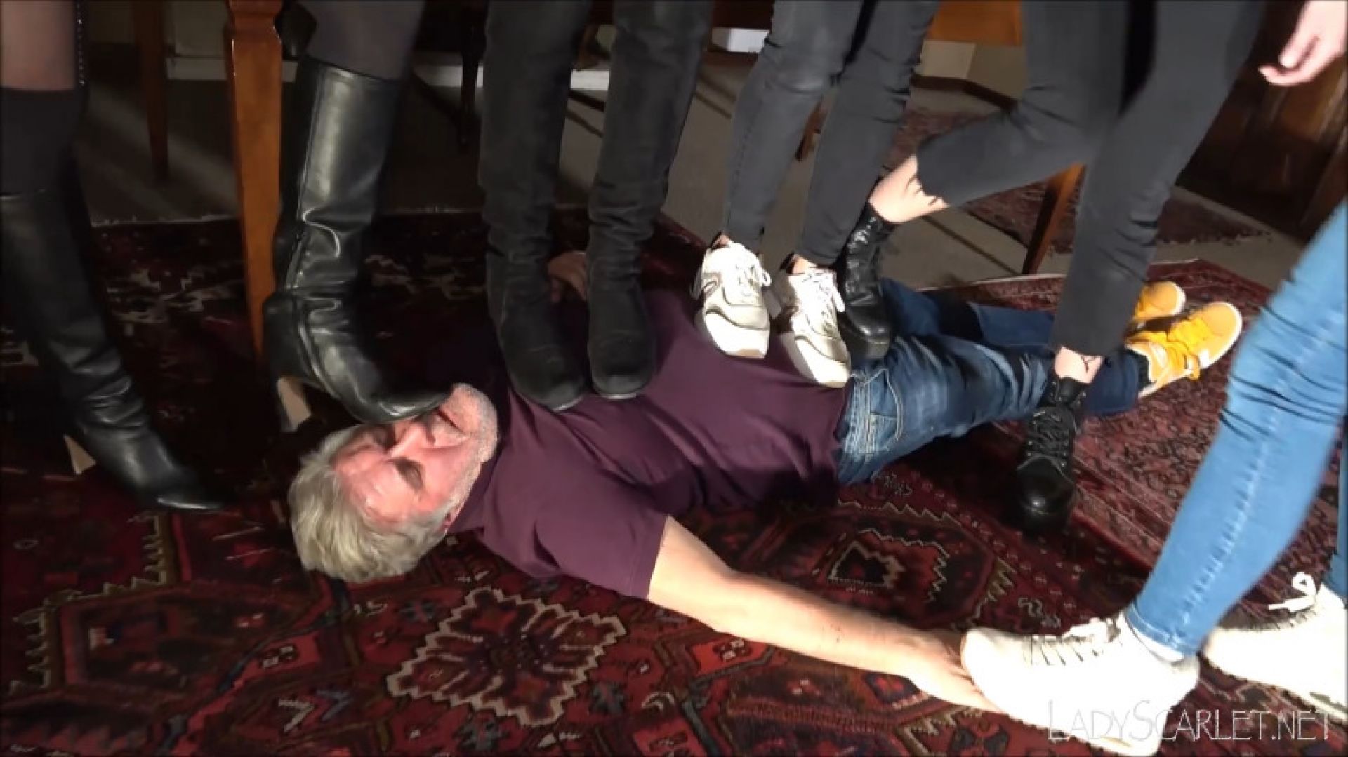 LADY SCARLET - THE FEMDOM CASTLE - TRAMPLING &amp; SLAPPING THE