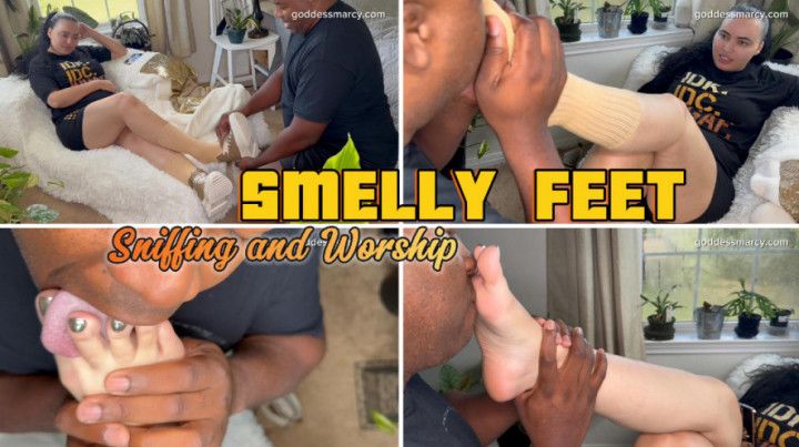Sweaty Smelly Foot Sniffing and Worship - Goddess Marcy