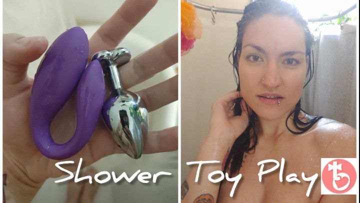 Shower Play with Vibrator and Butt Plug