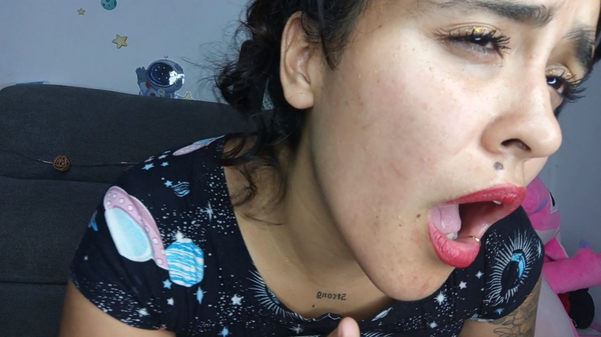 Hard slapping tits and face