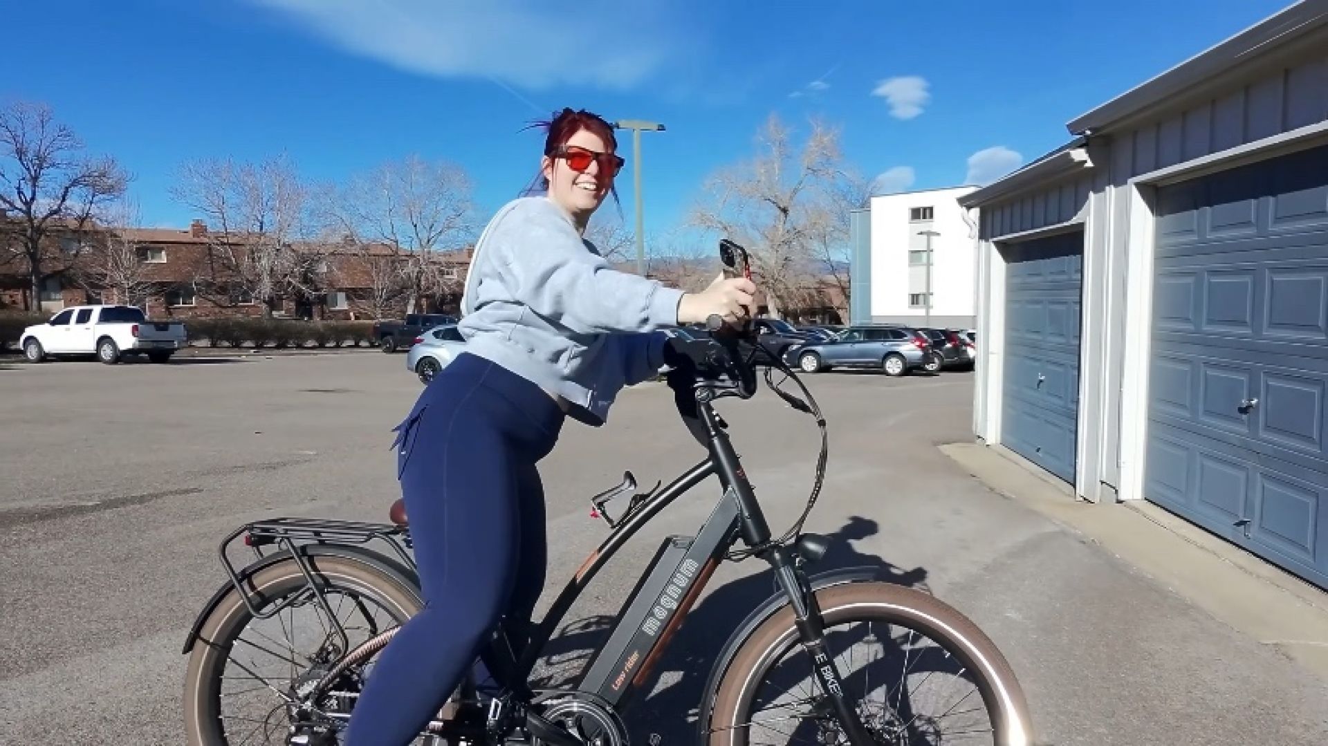 Bike ride with drone camera