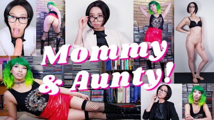 Step-Mommy and Auntie Both Fuck step-Son