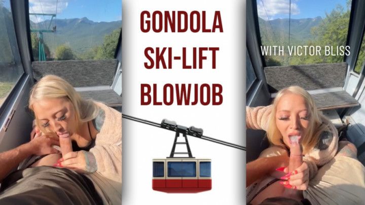 Public Ski Lift Blowjob And Mouthful Of Cum