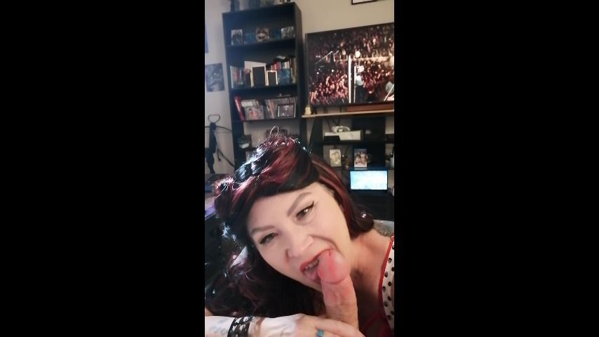 Bbw gilf gothic blowjob