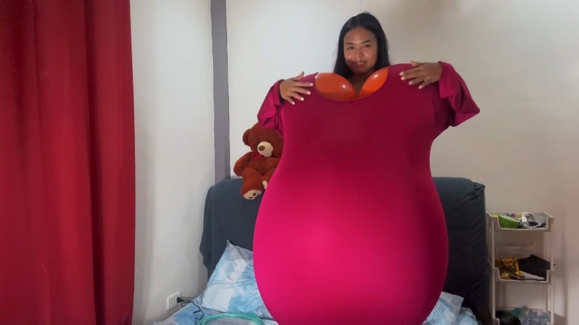 Sexy Camylle Stuffs Balloon Boobs And Tummy In 8XL Jumper