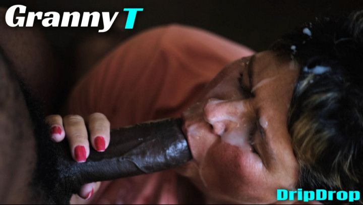 GILF Sucks With Cum on Her Face