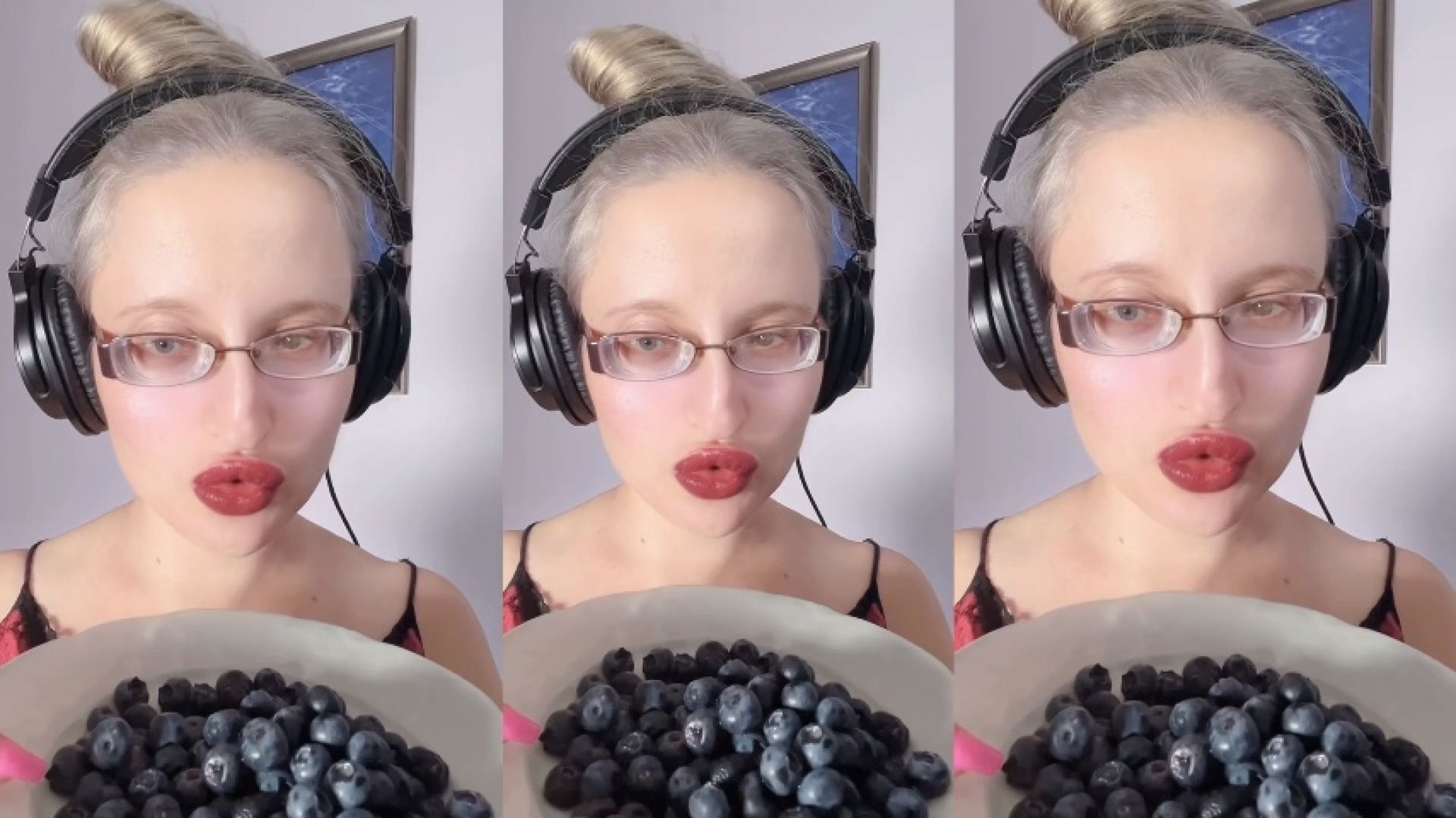 ASMR Blueberry Eating listen in headphones