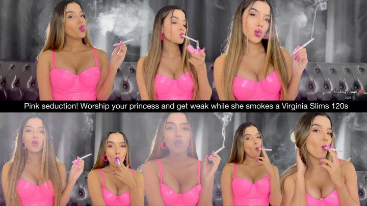 Pink seduction! Worship your princess and get weak while she