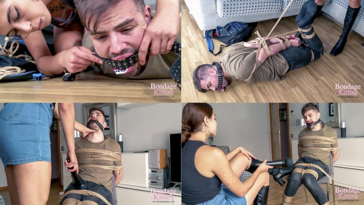 Men hogtied and tied in chair by Lex