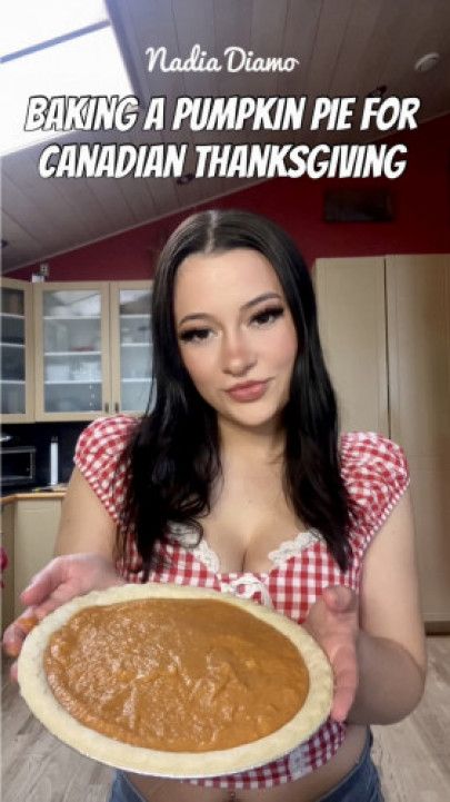 Baking A Pumpkin Pie For Canadian Thanksgiving