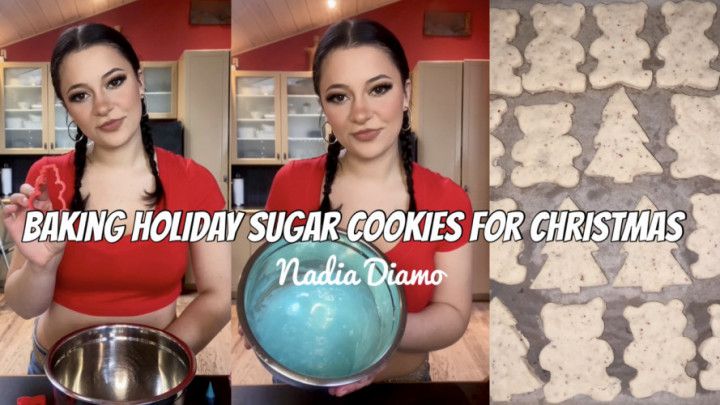 Baking Holiday Shaped Sugar Cookies With Icing For Christmas