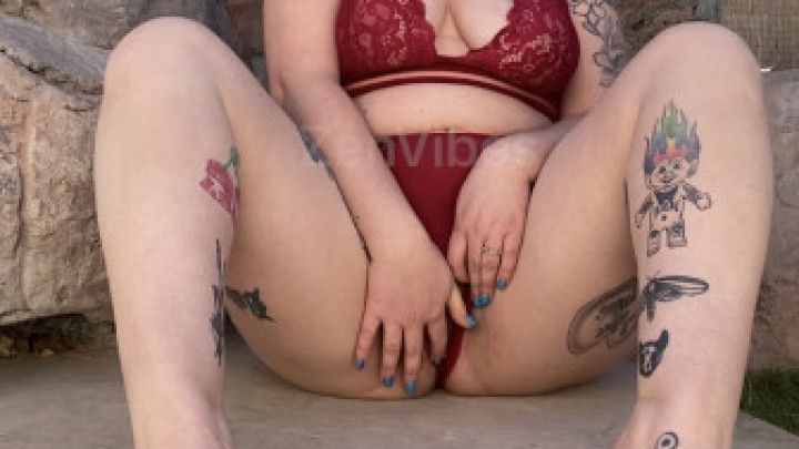 Masturbating by the Pool