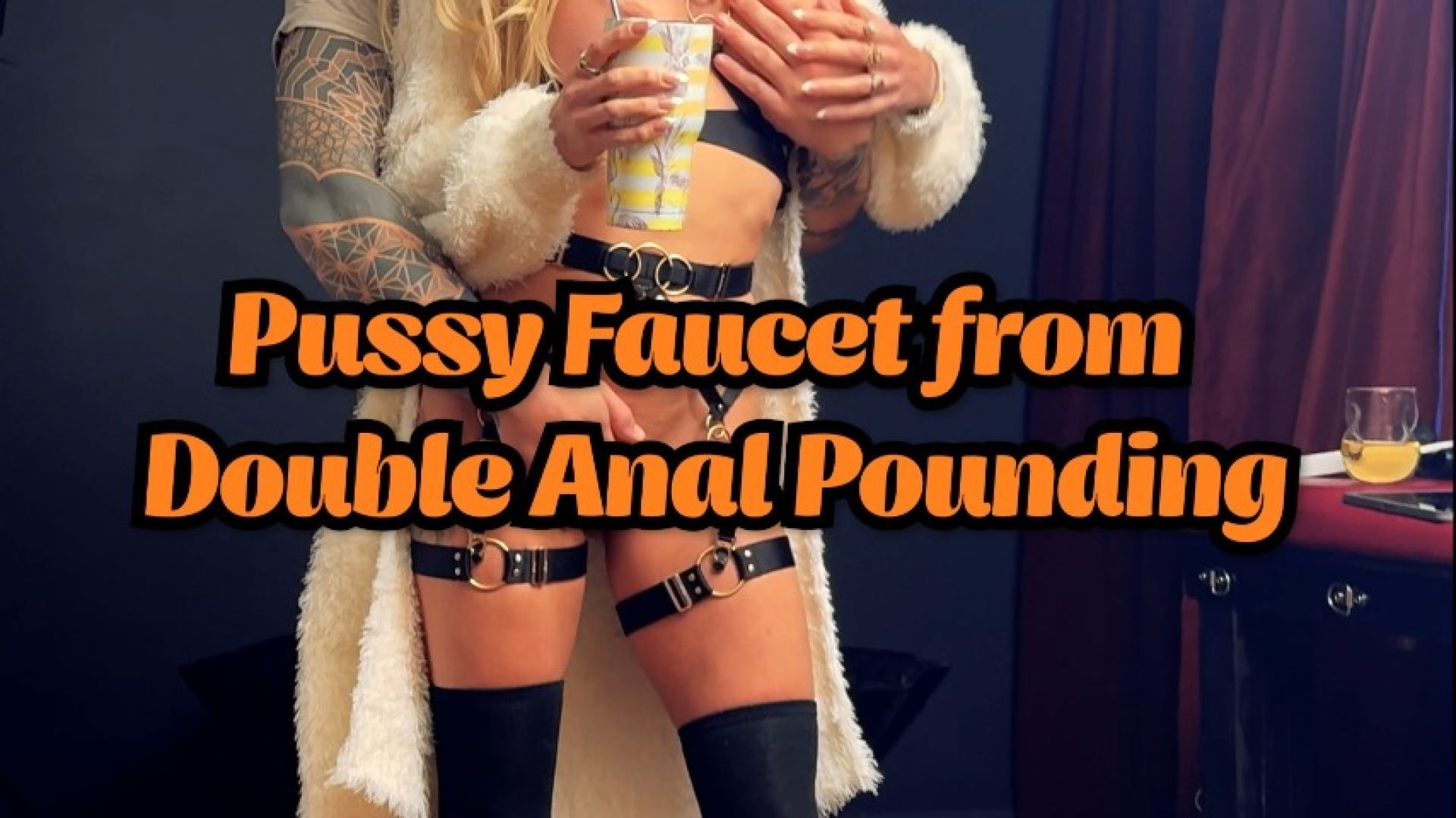 Pussy Faucet from Double Anal Pounding