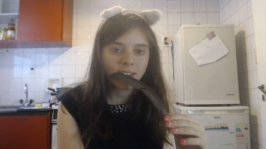 Cute Girl Meows like a Kitten