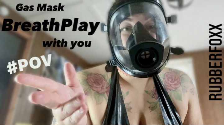Gas Mask Breath Play with You! POV Latex Femdom
