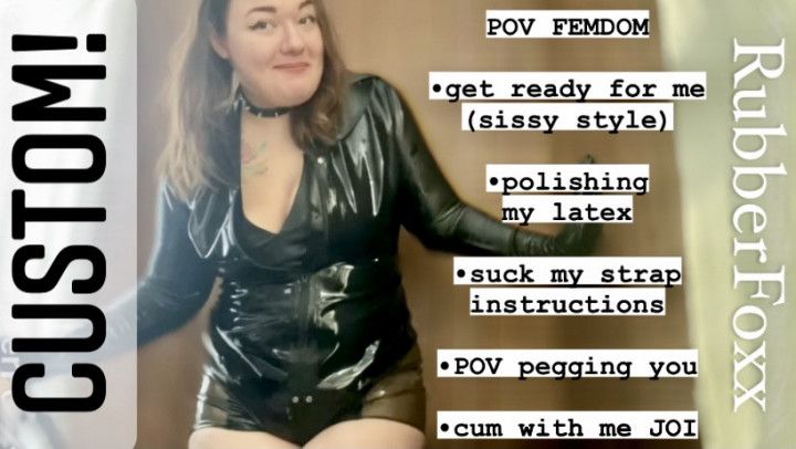 Latex Femdom for Sissies POV Custom