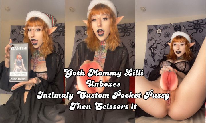 Goth MILF Unboxes Intimaly Custom Pocket Pussy Grinds on it