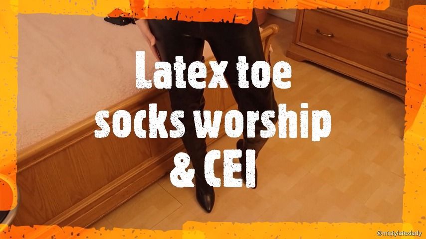 Latex toe socks worship and CEI
