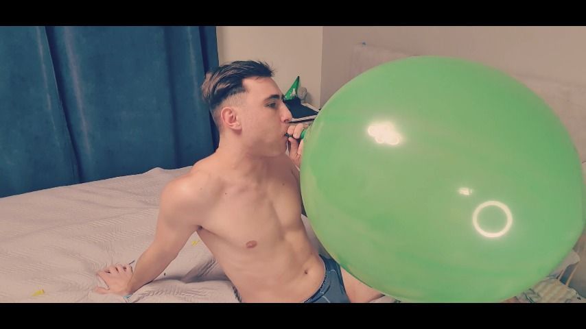 Gary inflates balloons until they burst