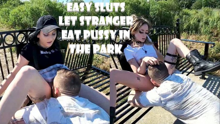 Sluts Let Stranger Eat Out on Park Bench