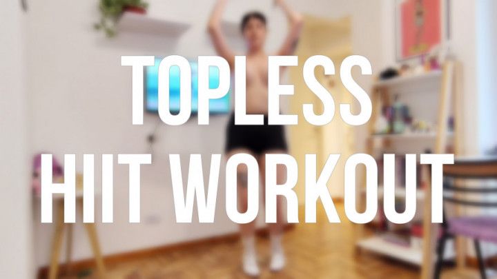 Topless Hiit workout tits bouncing A LOT