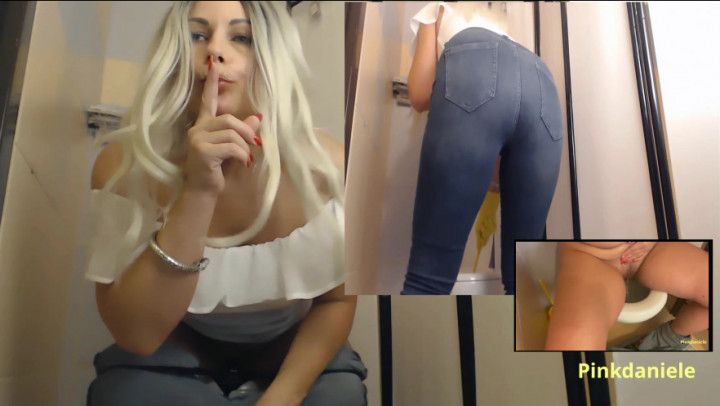 Cleaning toilet and peeing