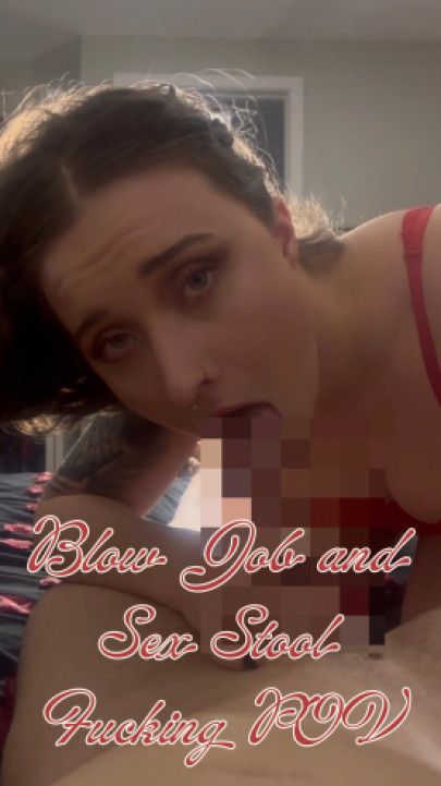 Blow Job and Sex Stool Fucking POV