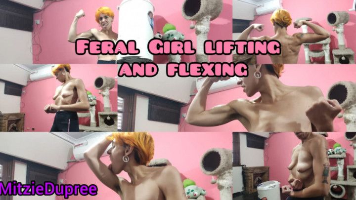 Feral girl pec bouncing