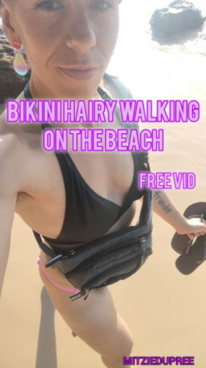 Bikini Hairy Walking on the beach