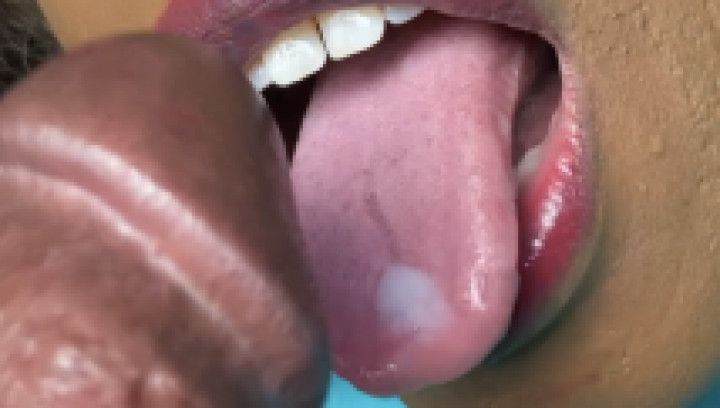 Eating Cum After Shopping at the Mall