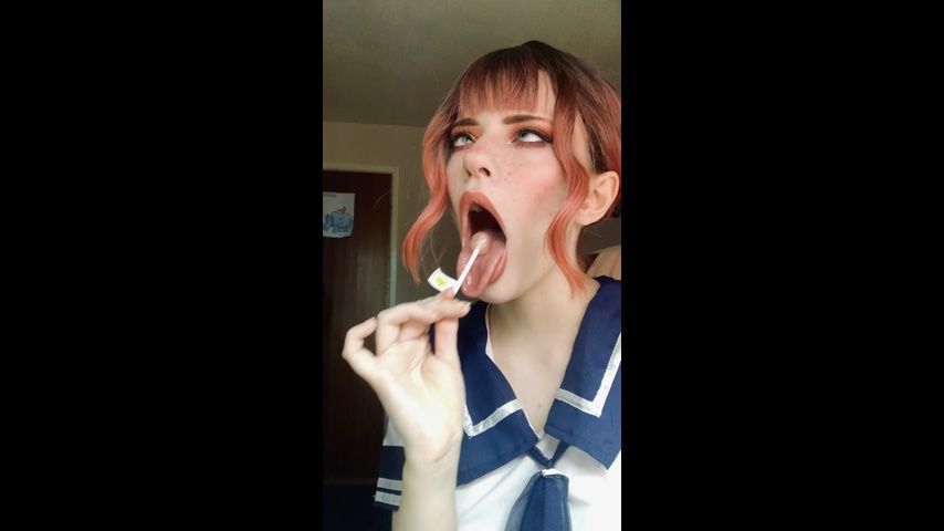 Teasing my master with a lollipop