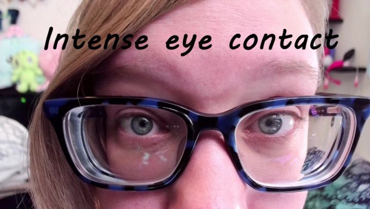 Intense eye contact with glasses