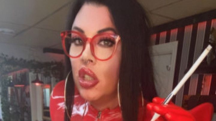 TS VIPER MISS DEVIL RED PVC FETISH SMOKING 120 MM CORSET LOV