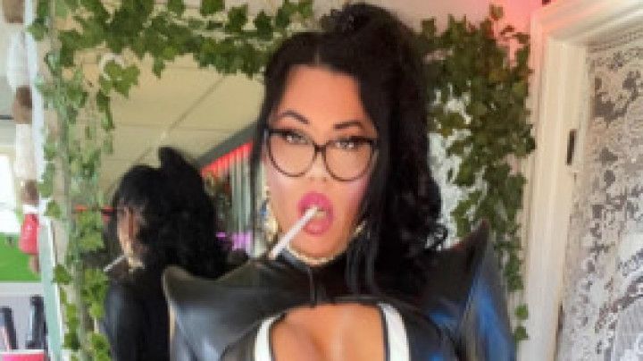 TS VIPER SPIKED SHOULDERS LATEX CUMSHOT SMOKING 120MM HIGH H