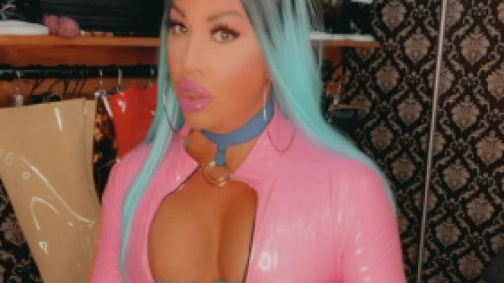 TS VIPER PVC LATEX PINK BIMBOFICATION SMOKING BOOT WORSHIP C