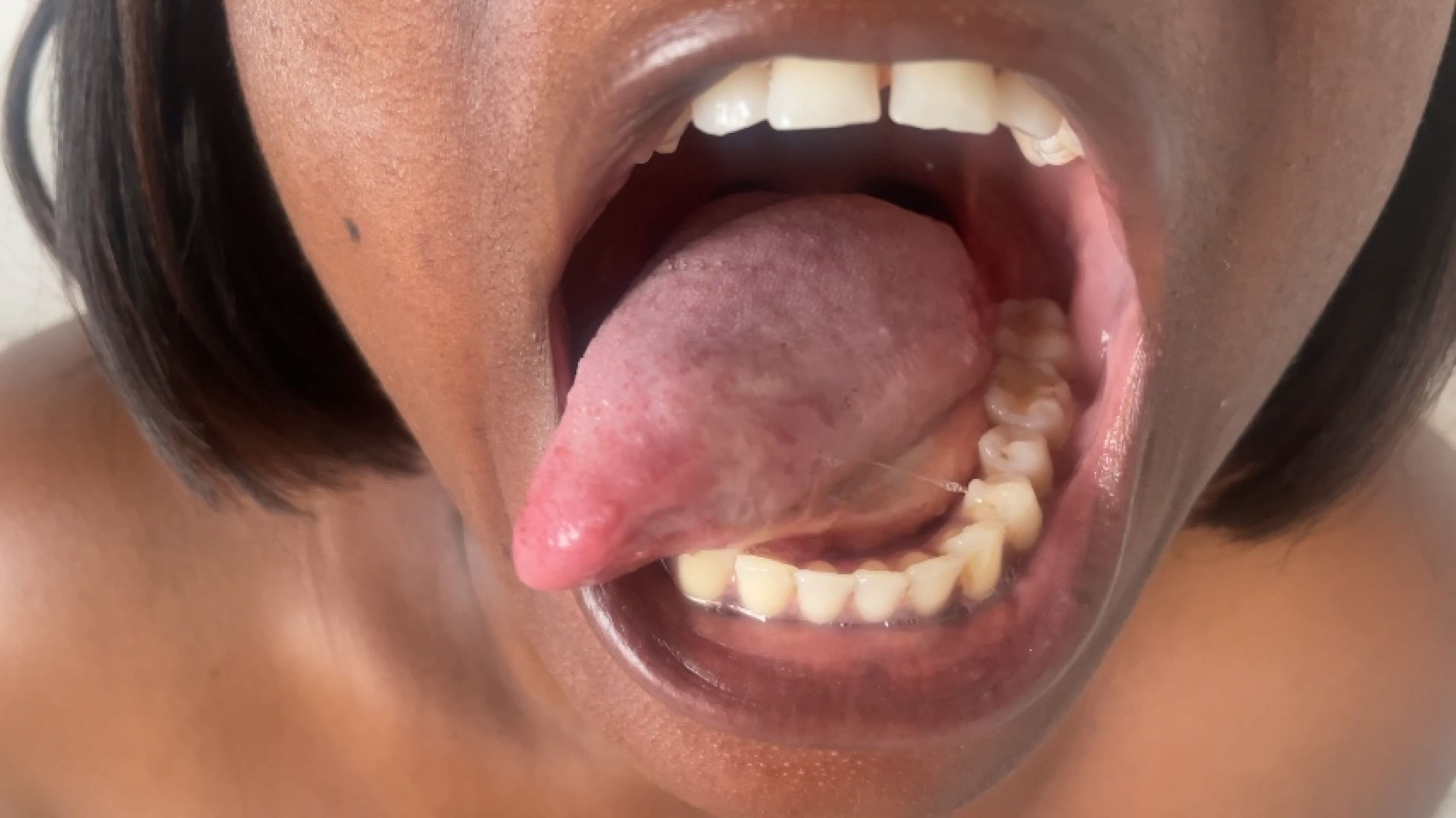 Ebony mouth, teeth, tongue tour