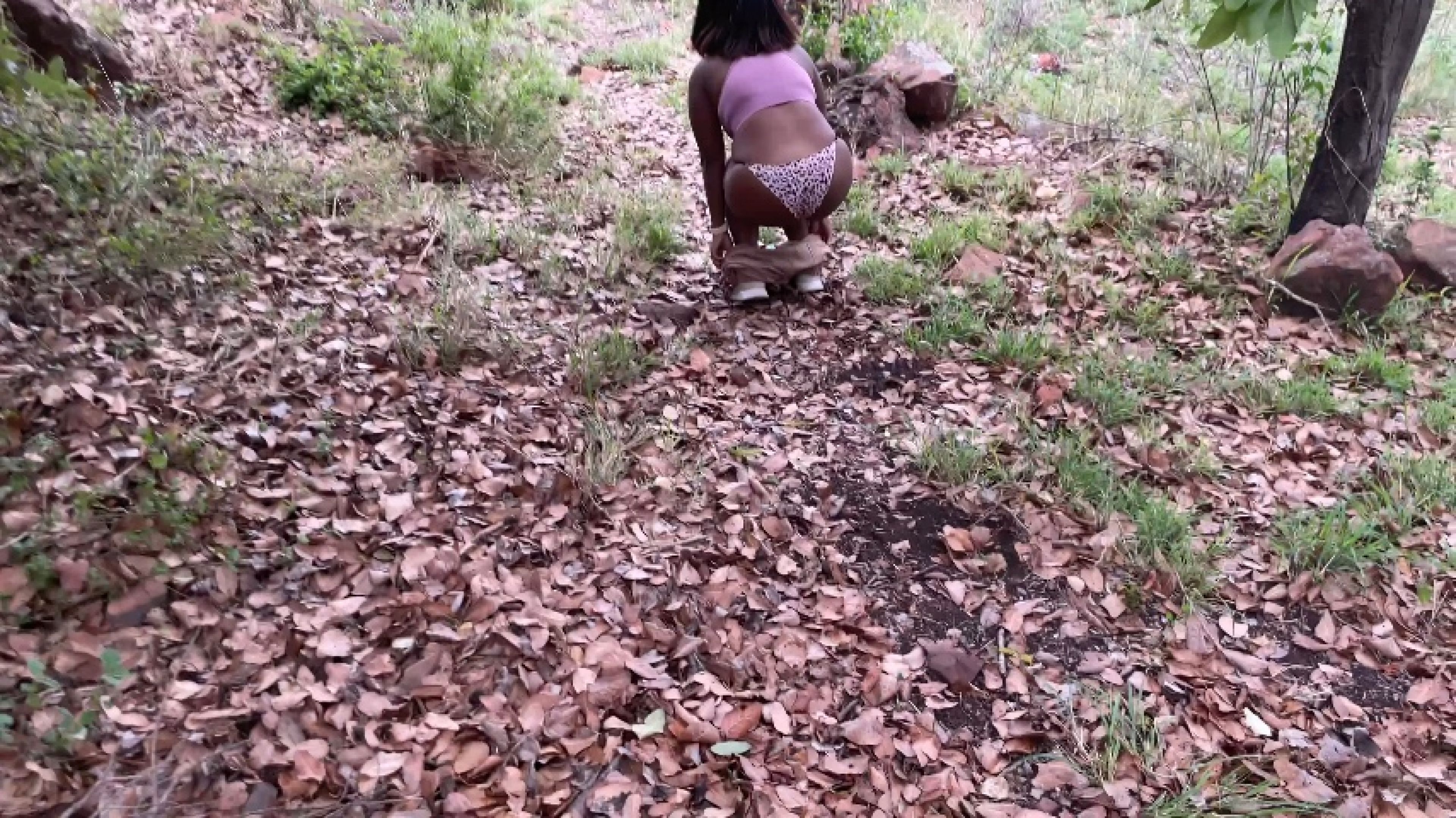 Pants falling exposing leopard print panties