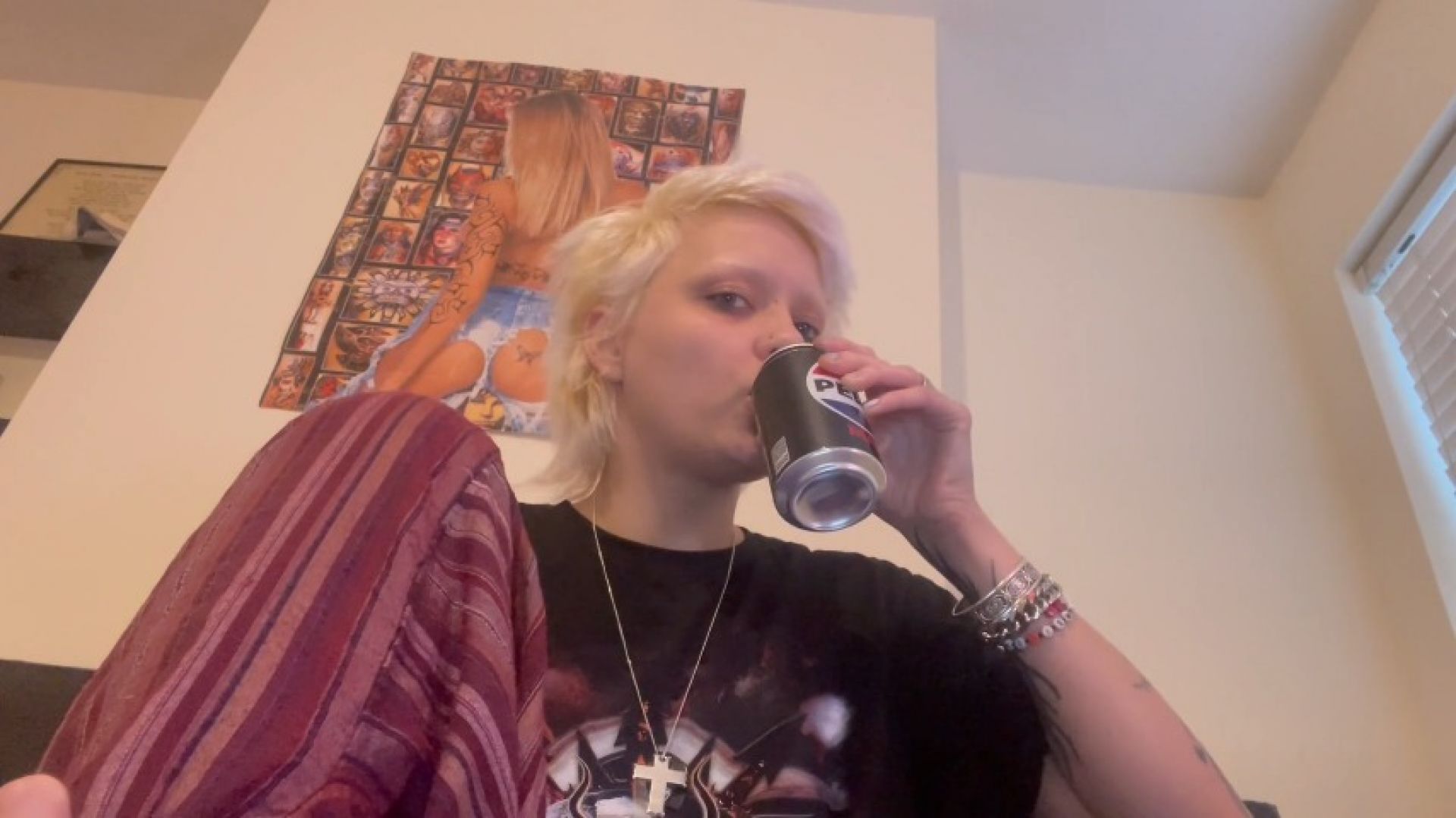 drinking a SFW pepsi max
