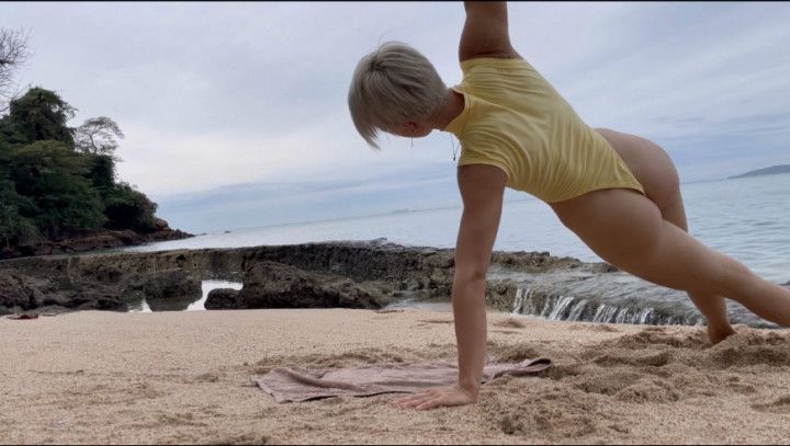 Working out on the beach