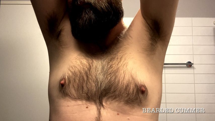 Showing off beard, hairy pits and chest