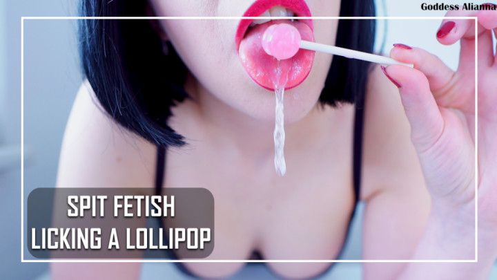 SPIT FETISH LICKING A LOLLIPOP