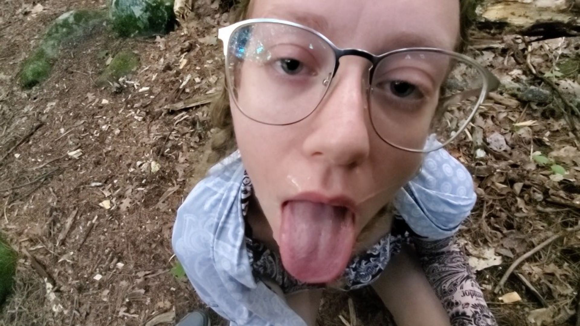 Horny Little Blonde Slut Gets a Facial from Her Step-Dad