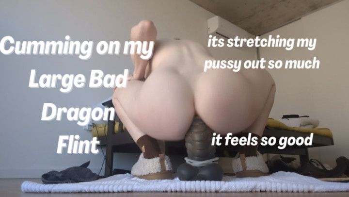 Cumming on my Large Bad Dragon Flint