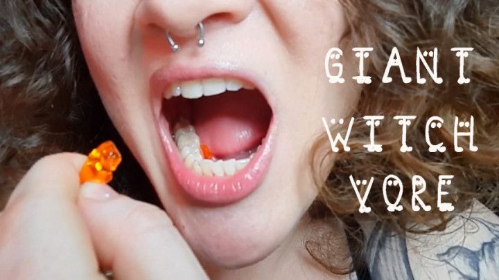 VORE Giantess devours gummy bears