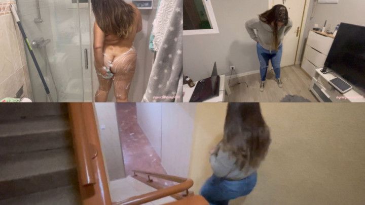 Desperation pee on the stairs